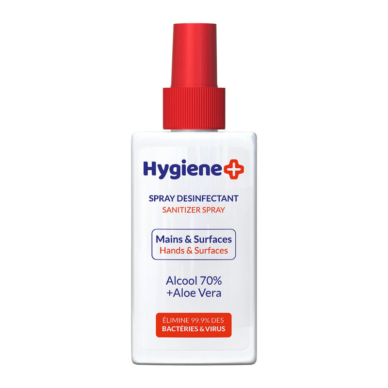 Spray Désinfectant Mains Et Surfaces  HYGIENE+  75ML  -  Alcool &  Aloe-Vera